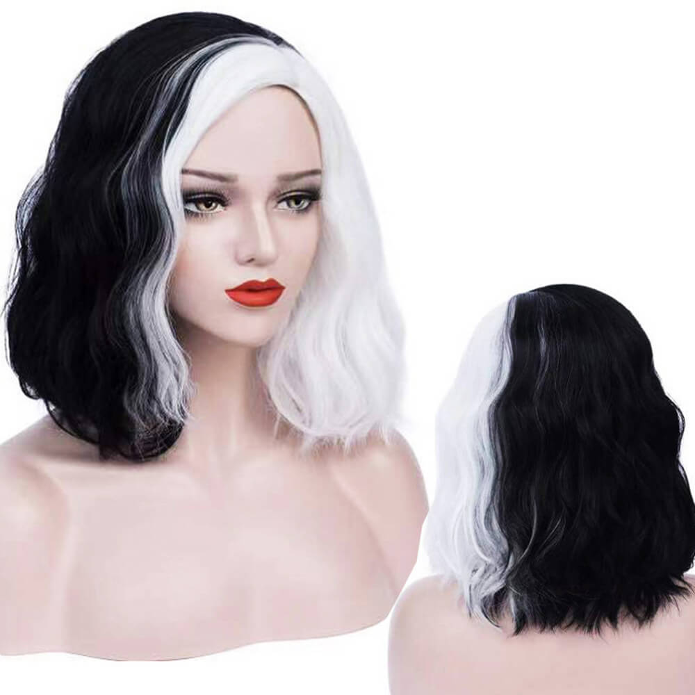 Witch Kuira wigs cosplay hair two-colors 15 inch