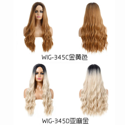 12 color wigs long wavy hair gradient curly 21.7 inch