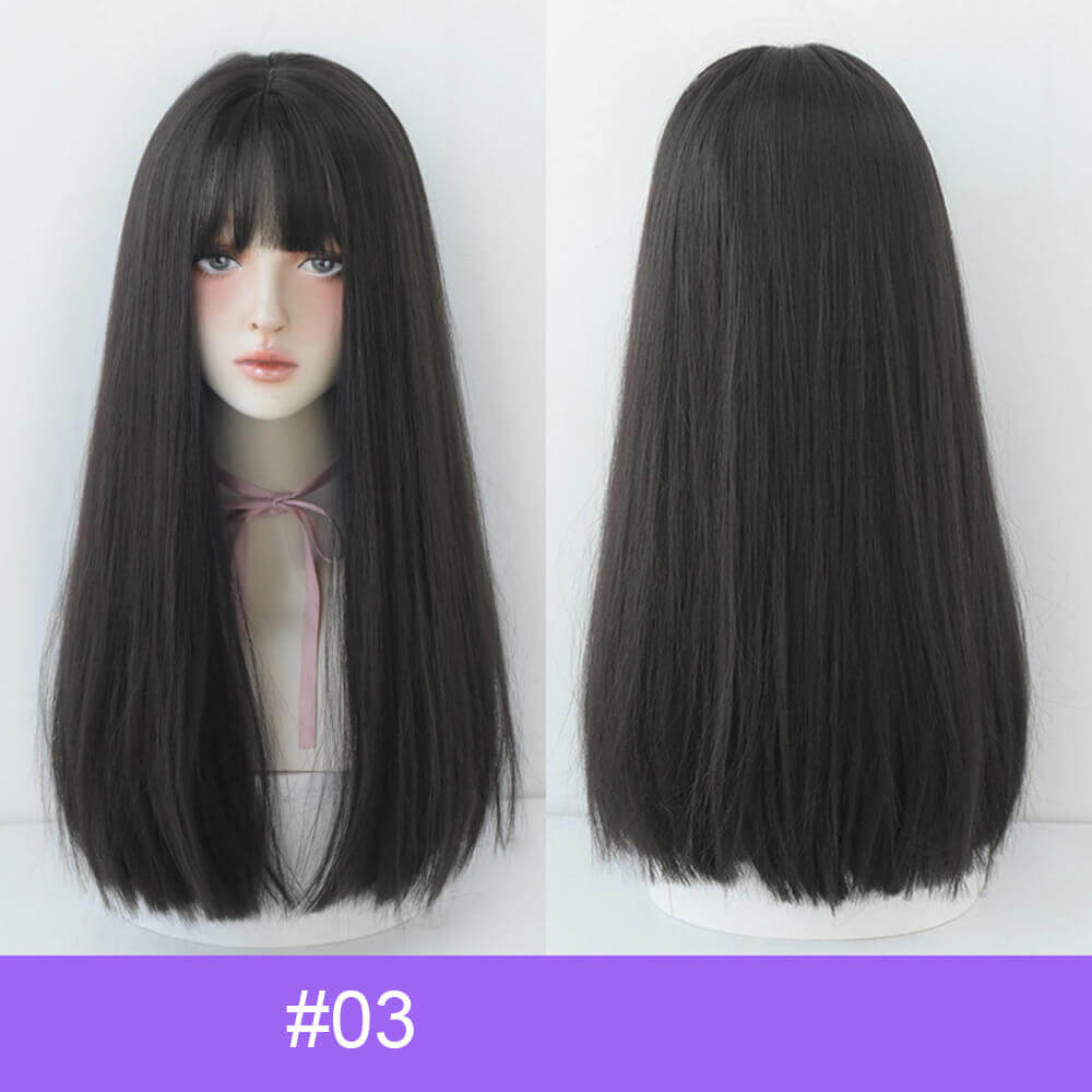 3 color wigs long straight hair 23 inch