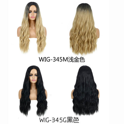 12 color wigs long wavy hair gradient curly 21.7 inch