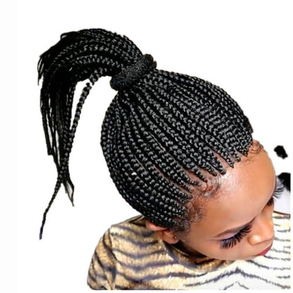 African black wigs short hair box braid 17.7 inch