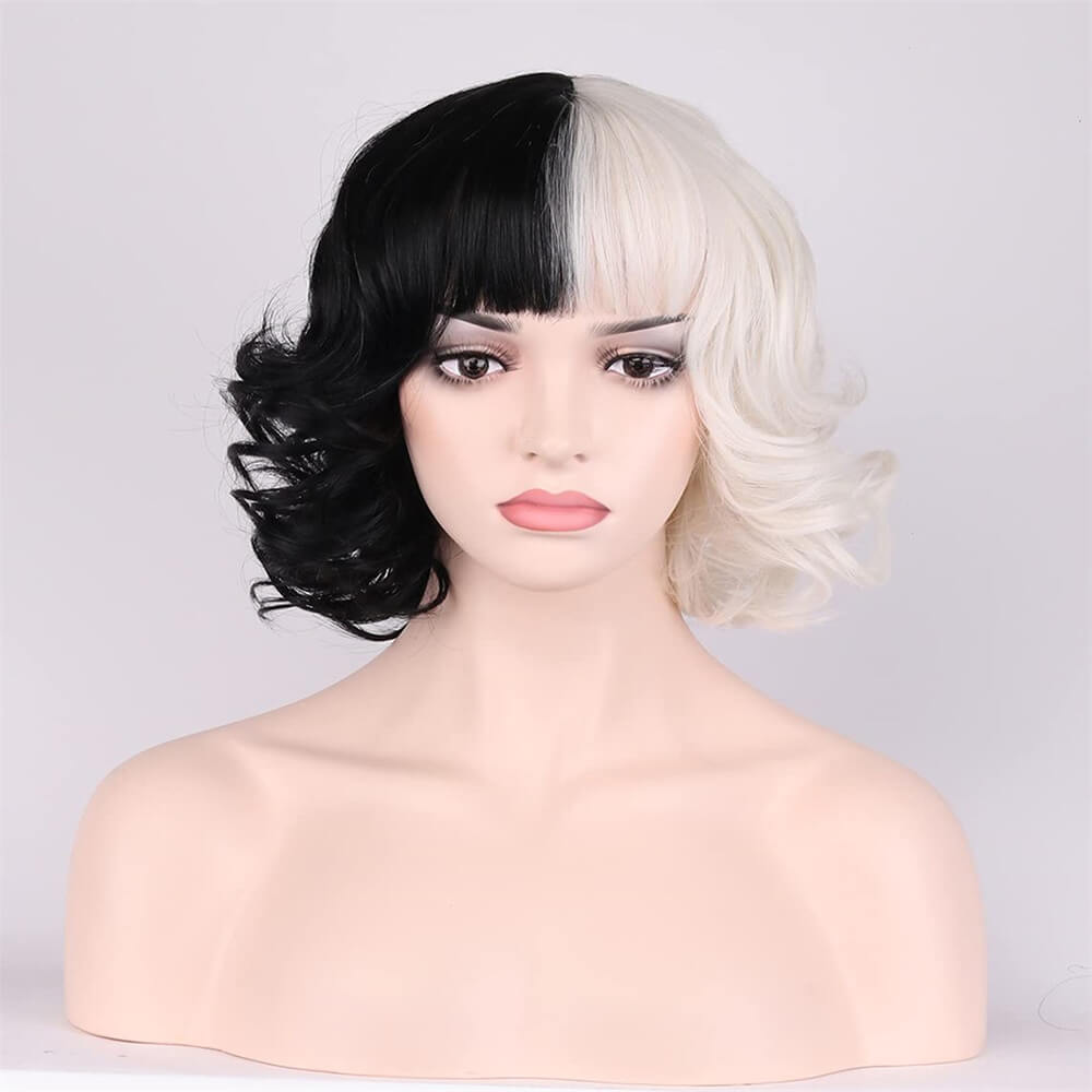 Witch Kuira wigs cosplay hair two-colors 15 inch