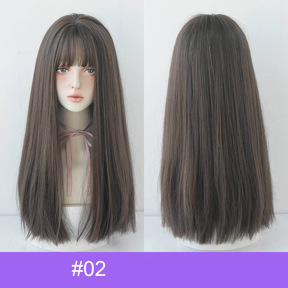 3 color wigs long straight hair 23 inch