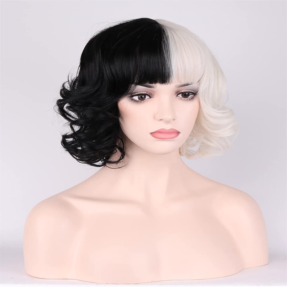 Witch Kuira wigs cosplay hair two-colors 15 inch