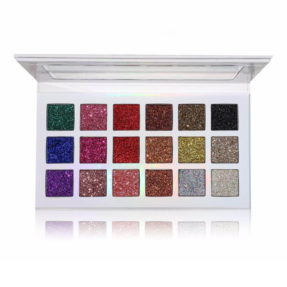 18 color glitter eyeshadow palette shinning high pigmented