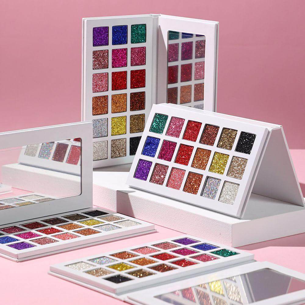 18 color glitter eyeshadow palette shinning high pigmented