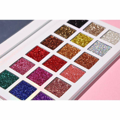 18 color glitter eyeshadow palette shinning high pigmented