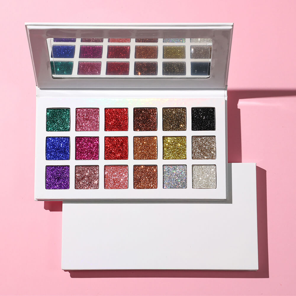 18 color glitter eyeshadow palette shinning high pigmented