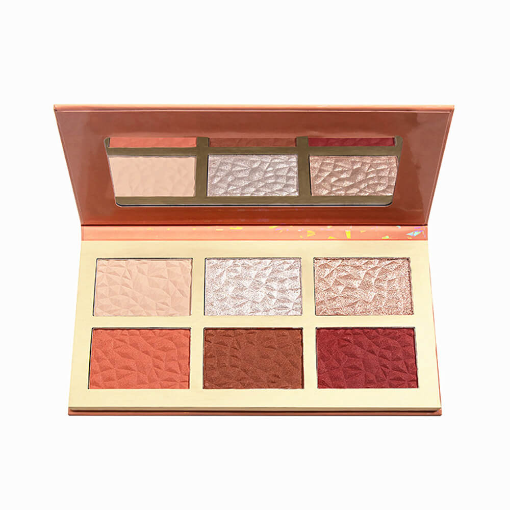 6 color highlighter blush palette high pigmented waterproof