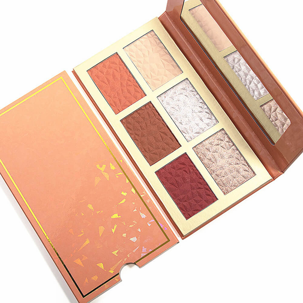 6 color 2 in 1 highlighter blush palette high pigmented