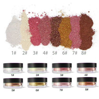 8 color loose highlighter powder brighten high pigmented