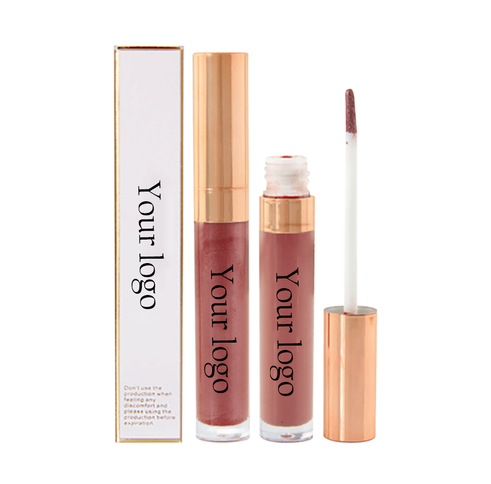 6 color lip gloss nude shimmer gold tube