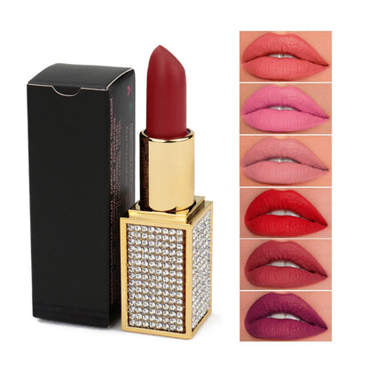 Lápiz labial mate de 14 colores Hidratante de diamante